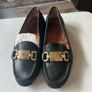 Kate Spade black leather Carson loafer